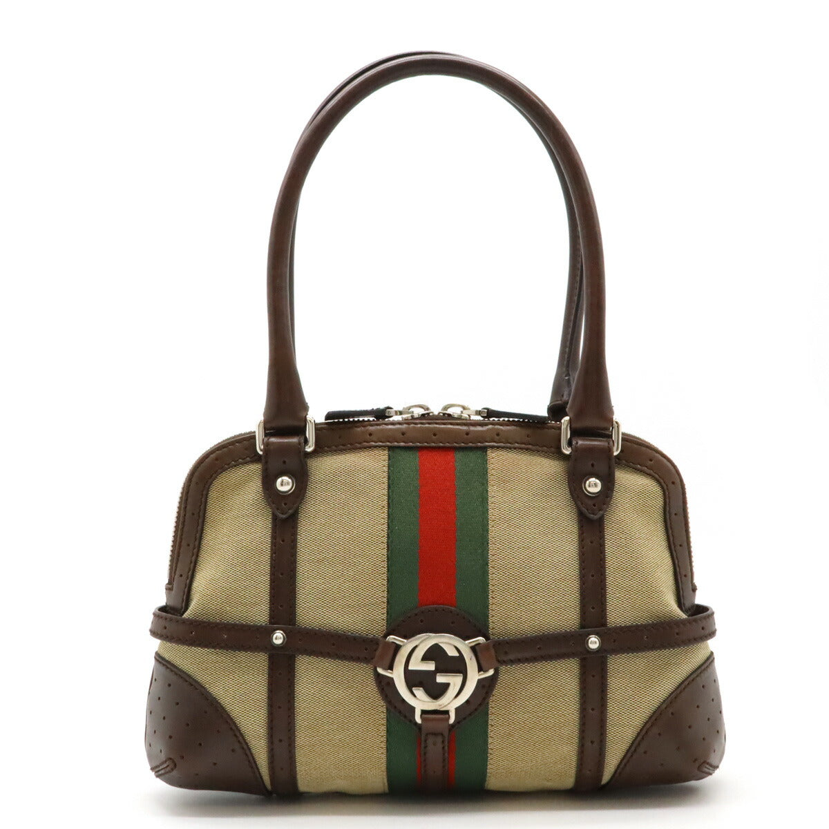 Gucci Canvas Leather Handbag 114882