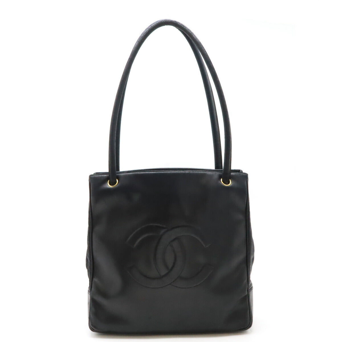 Chanel Leather Coco Mark Tote Bag Black