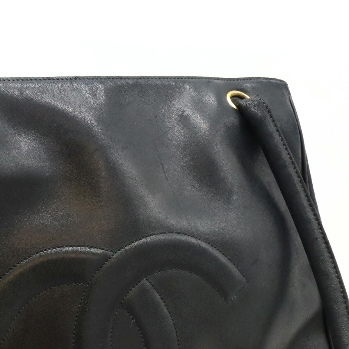 Chanel Leather Coco Mark Tote Bag Black