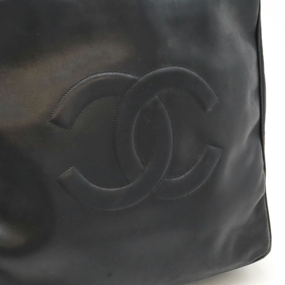 Chanel Leather Coco Mark Tote Bag Black