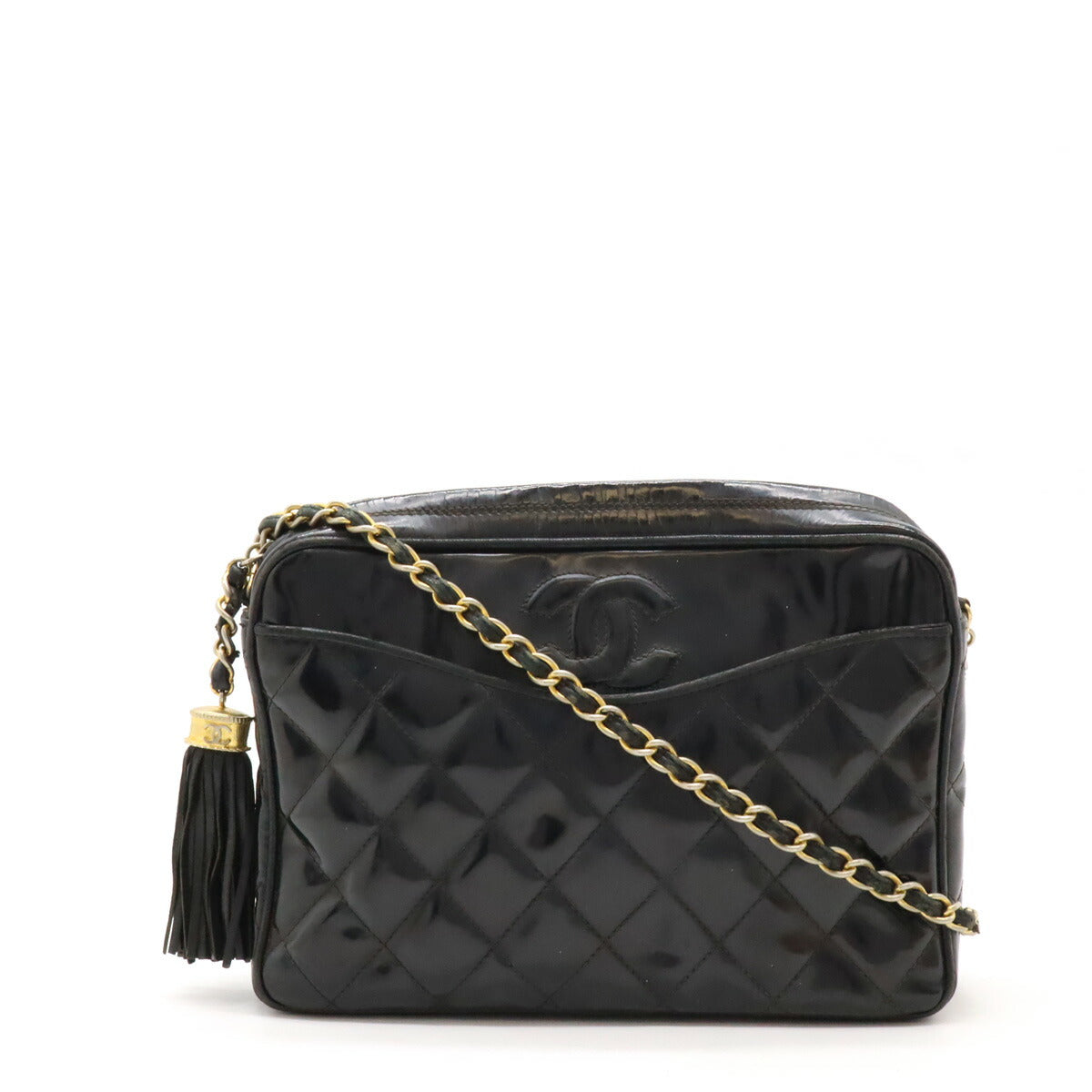 Chanel Patent Leather Matelasse Chain Shoulder Bag