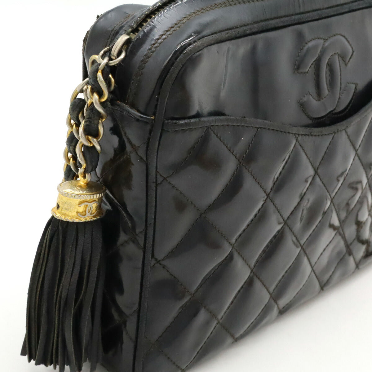 Chanel Patent Leather Matelasse Chain Shoulder Bag