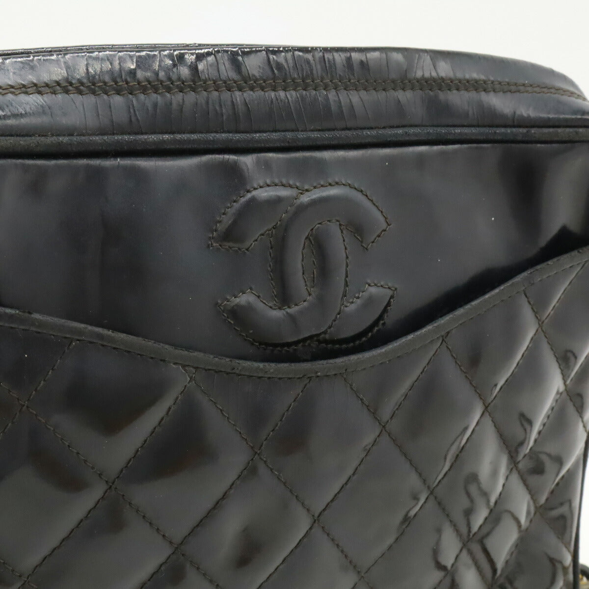 Chanel Patent Leather Matelasse Chain Shoulder Bag