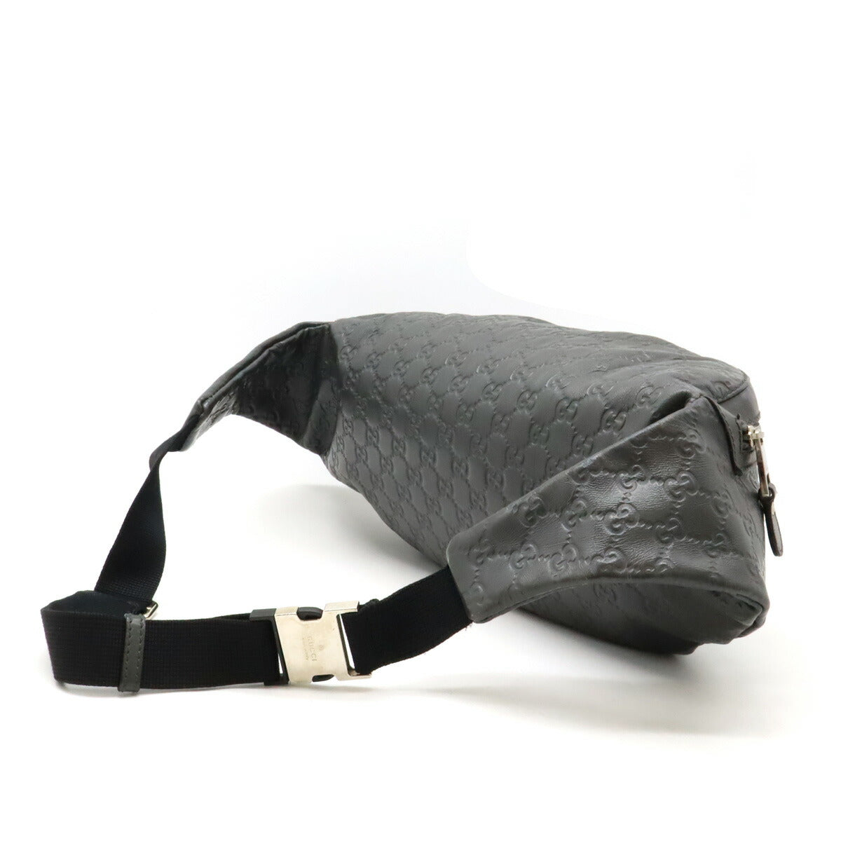 Gucci Leather Body Bag Waist Pouch Gray