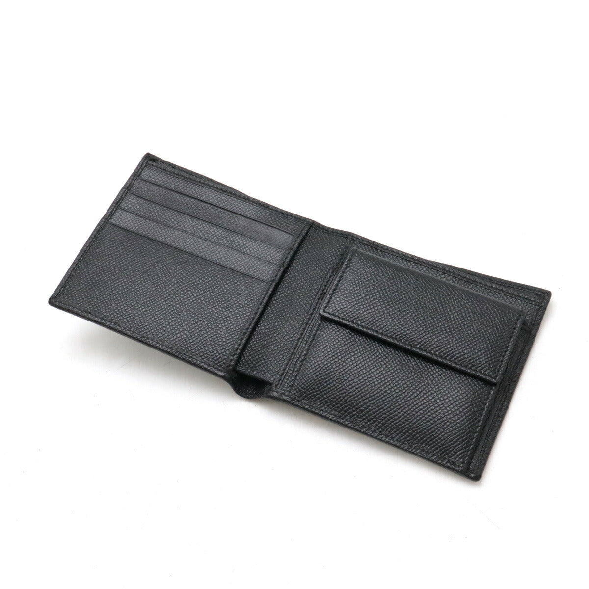 Bvlgari Grain Leather Bifold Wallet Black