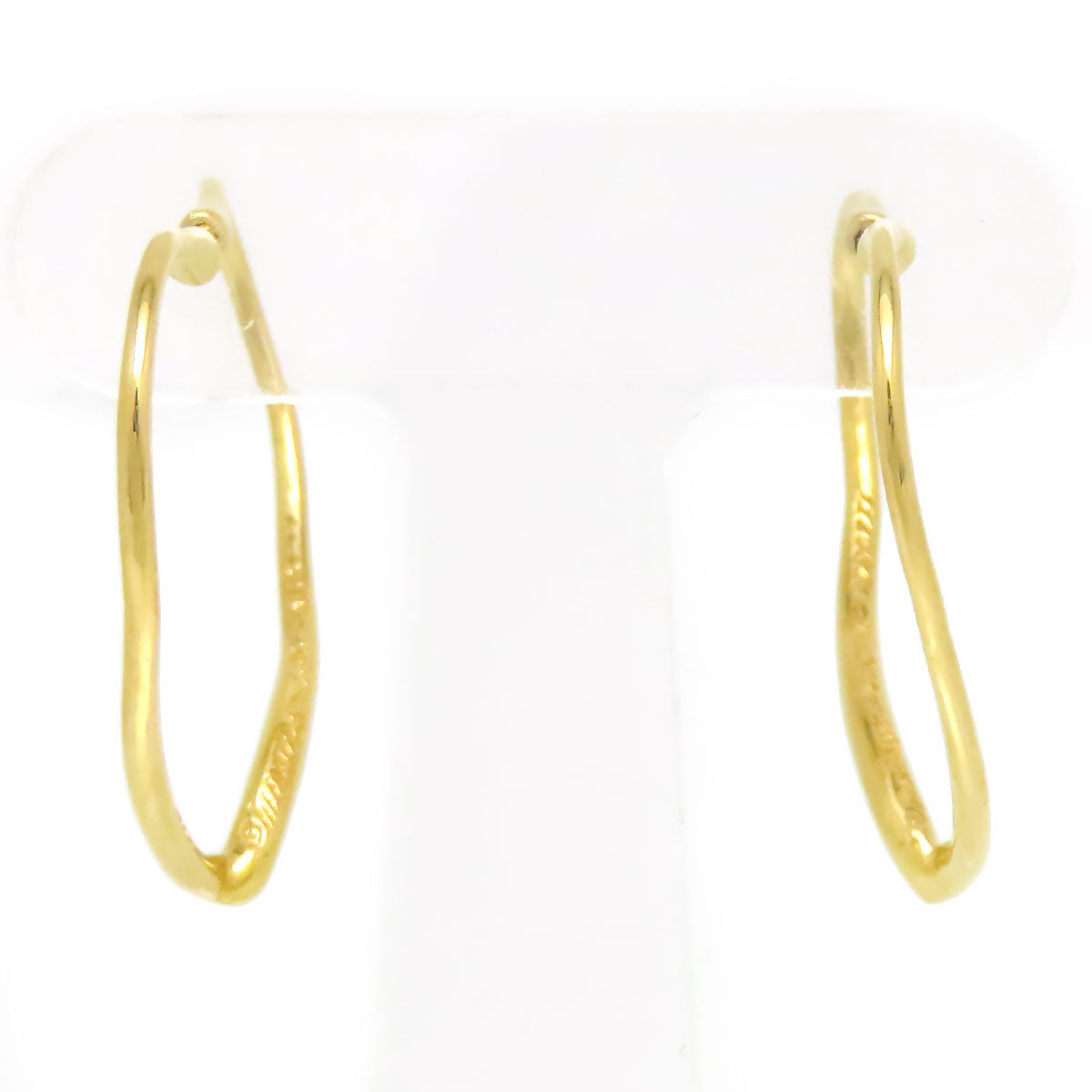 Tiffany & Co 18K Open Heart Hoop Earrings