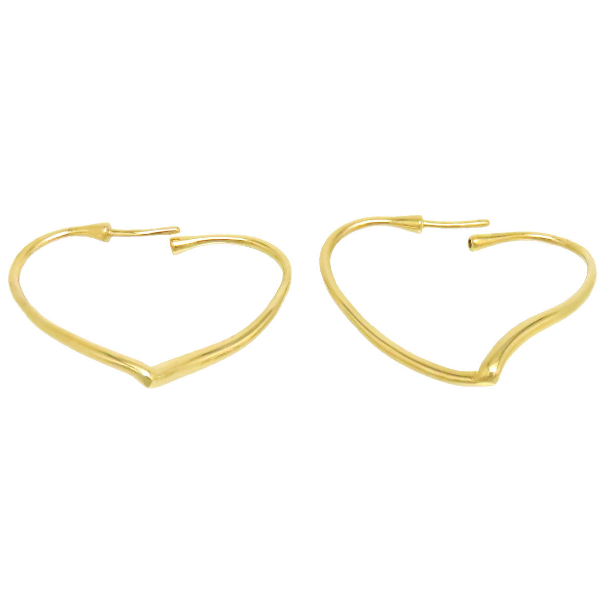 Tiffany & Co 18K Open Heart Hoop Earrings