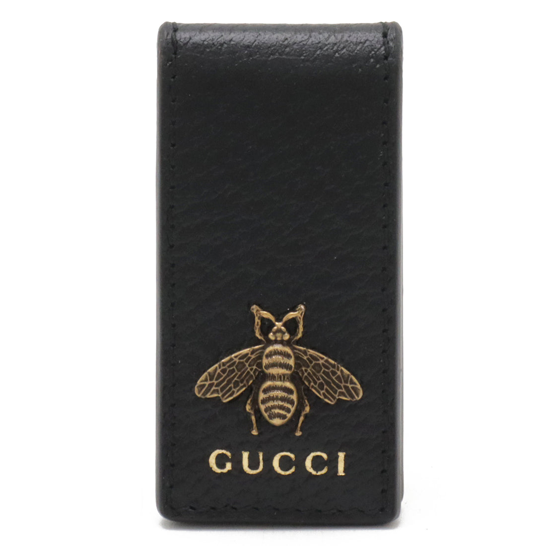 Gucci Leather Animalier Metal Bee Money Clip 522914 in Pristine Condition