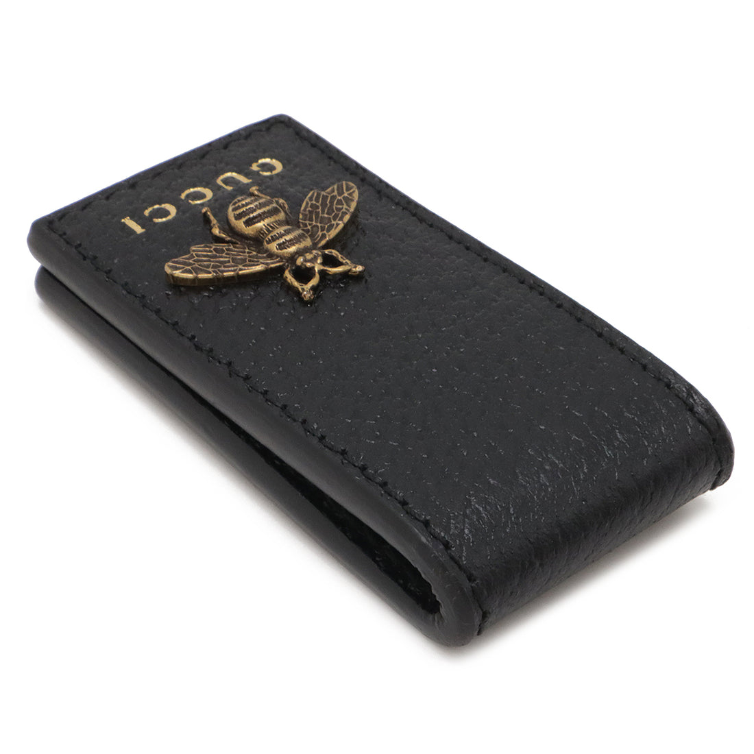 Gucci Leather Animalier Metal Bee Money Clip 522914 in Pristine Condition