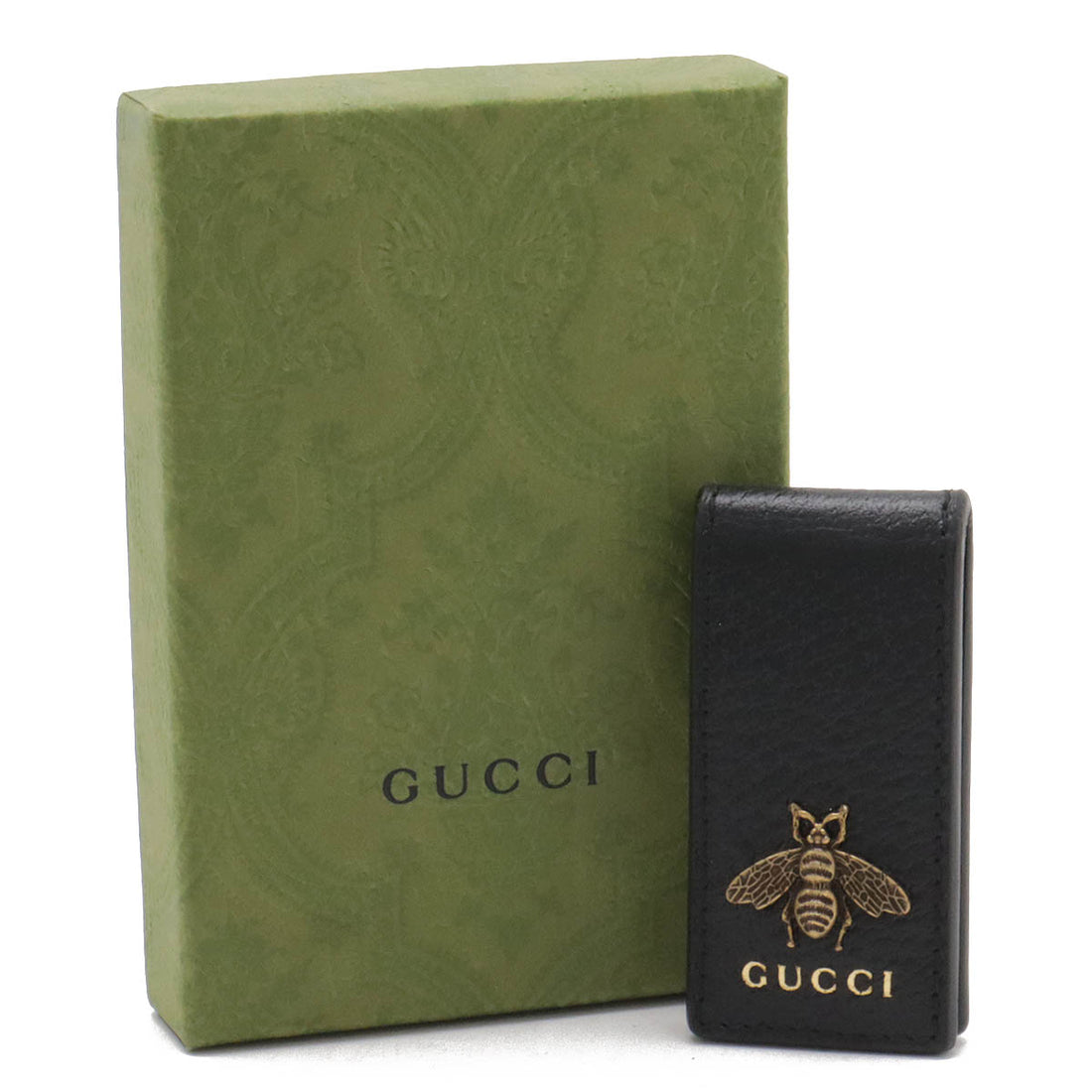 Gucci Leather Animalier Metal Bee Money Clip 522914 in Pristine Condition