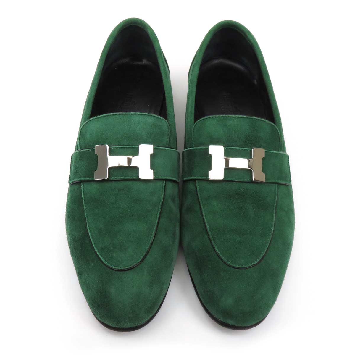 Hermes Green Moccasins