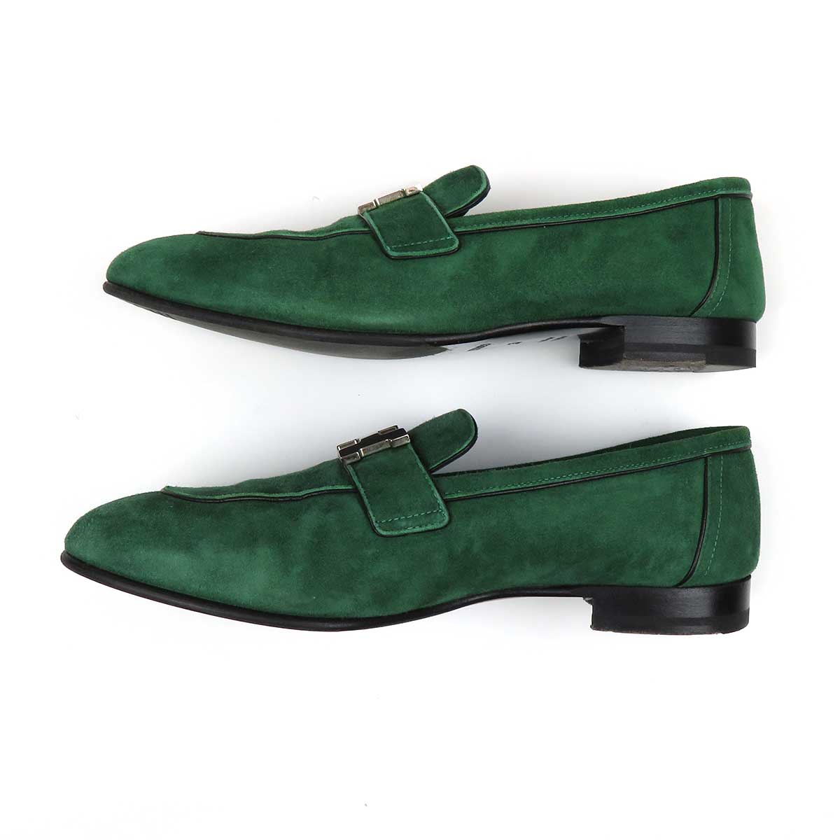 Hermes Green Moccasins