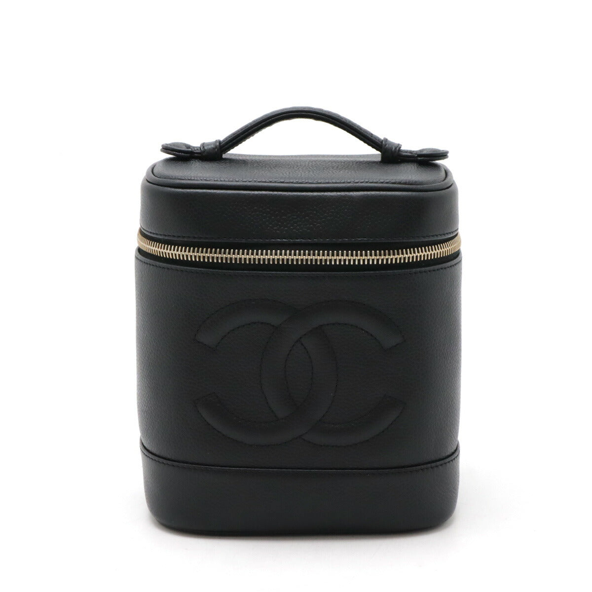 Chanel Caviar Vanity Bag Black Leather