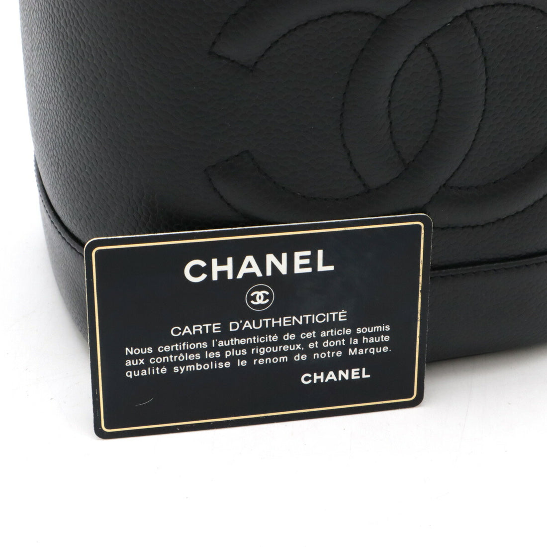 Chanel Caviar Vanity Bag Black Leather