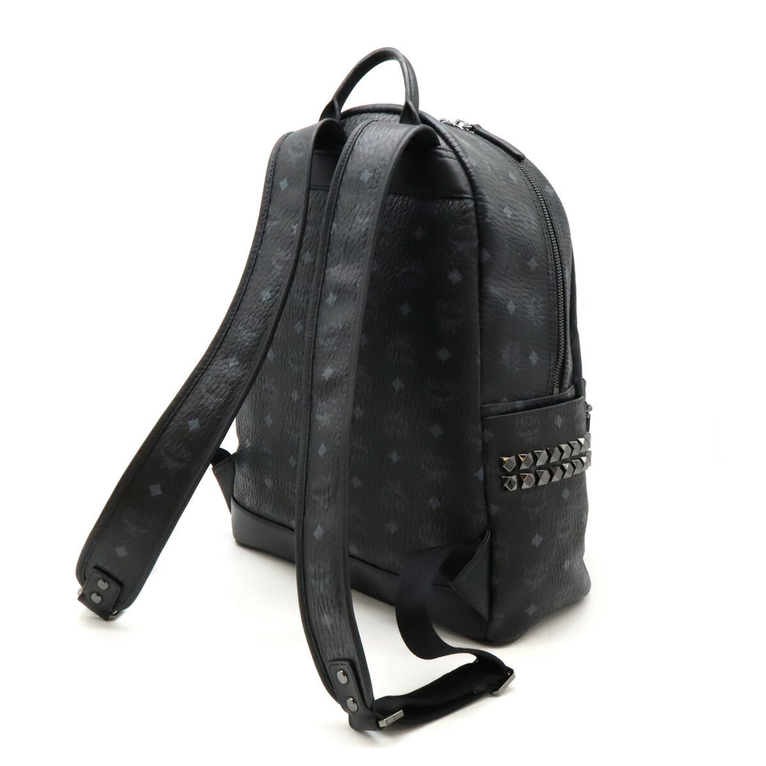 MCM Visetos Leather Backpack Black