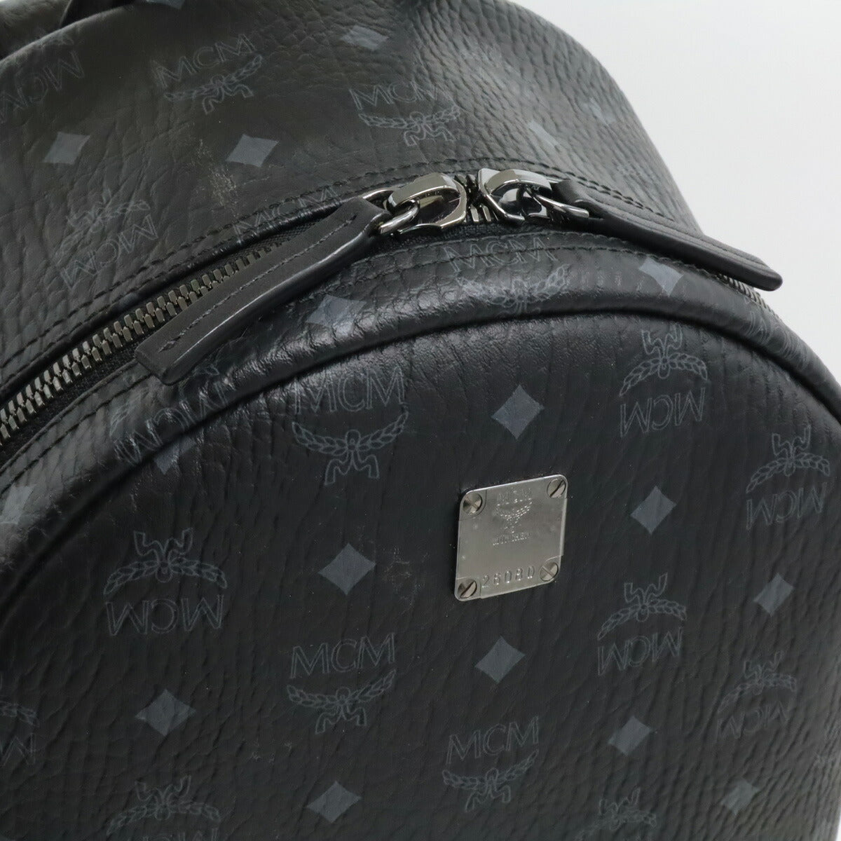 MCM Visetos Leather Backpack Black