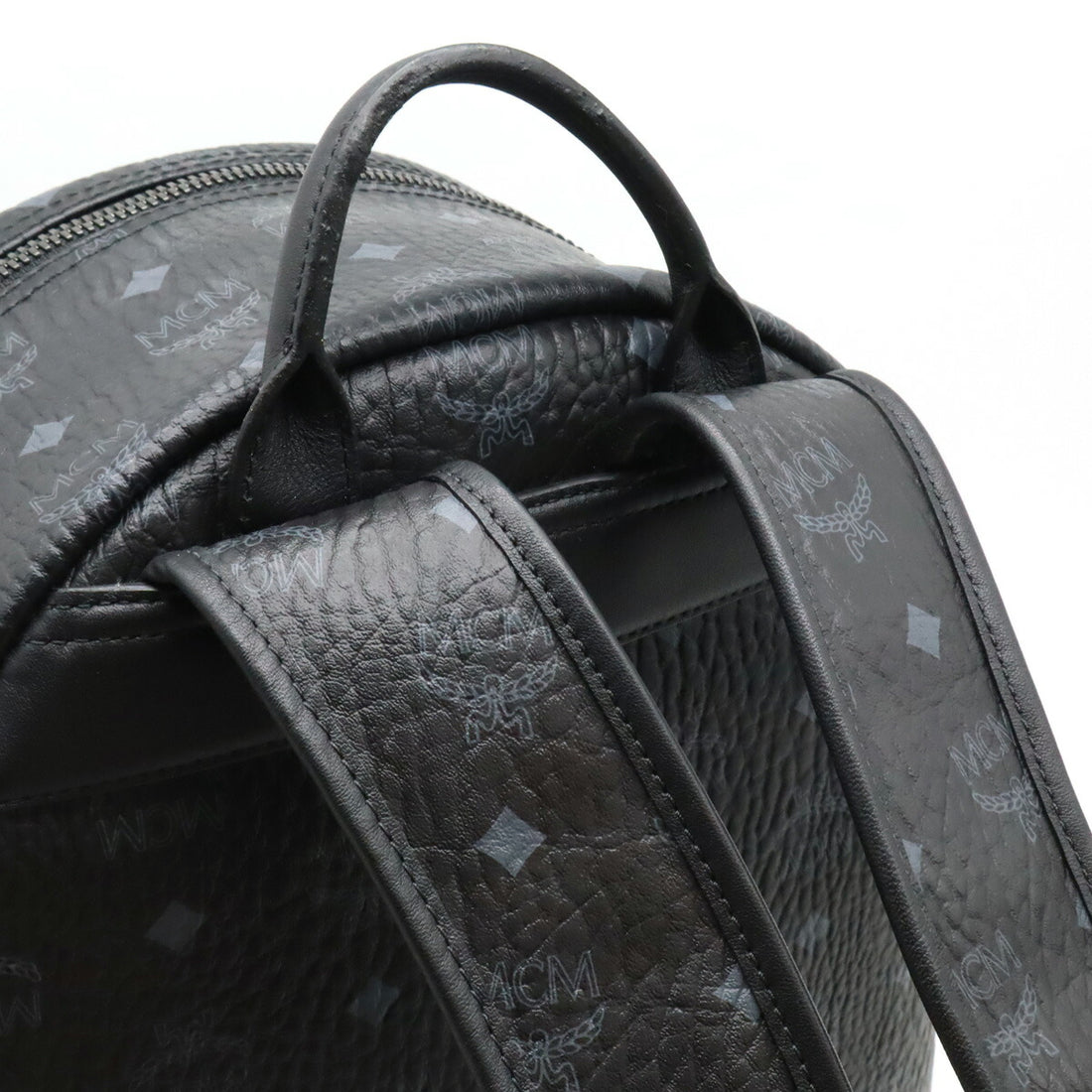 MCM Visetos Leather Backpack Black