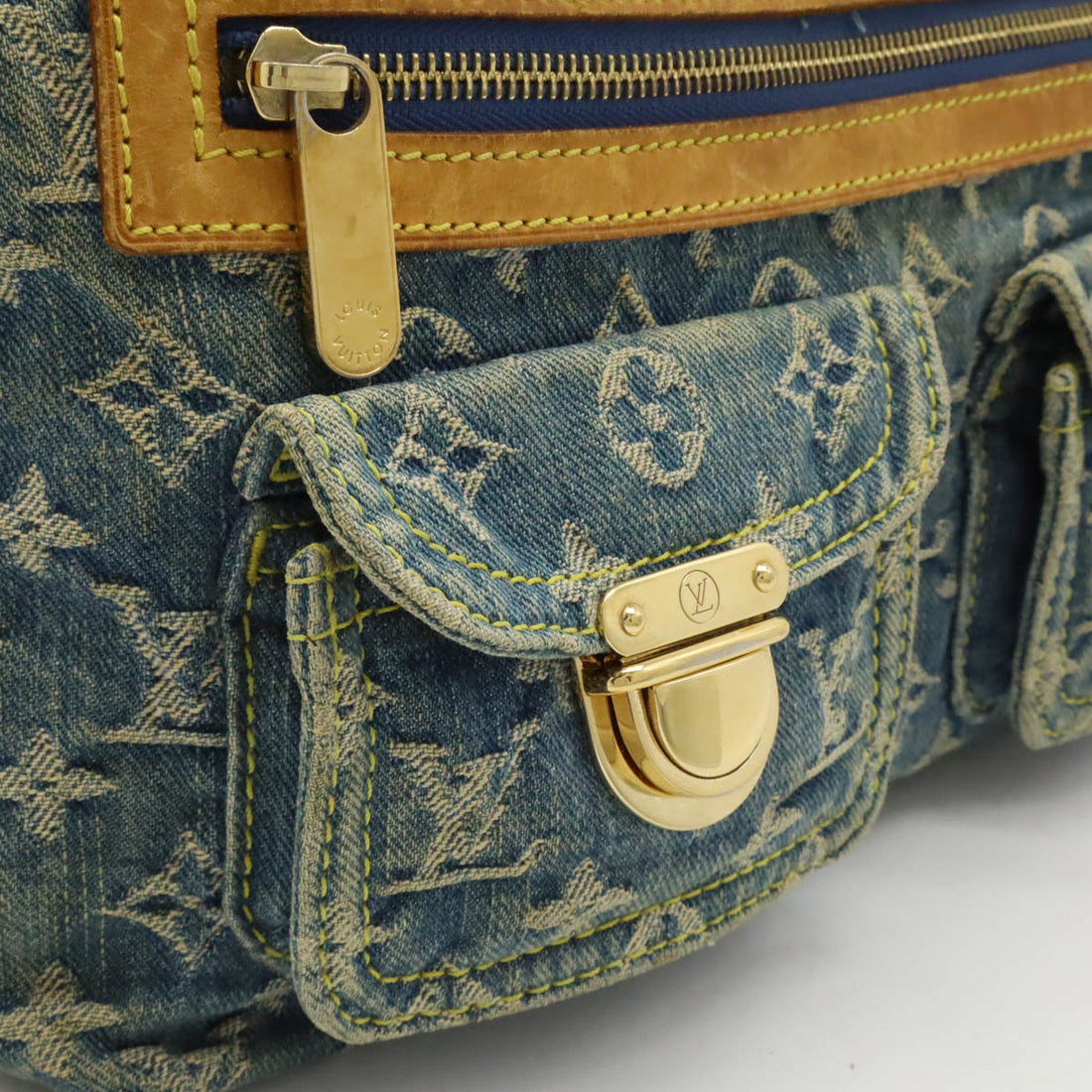 Louis Vuitton Monogram Denim Bag PM Blue