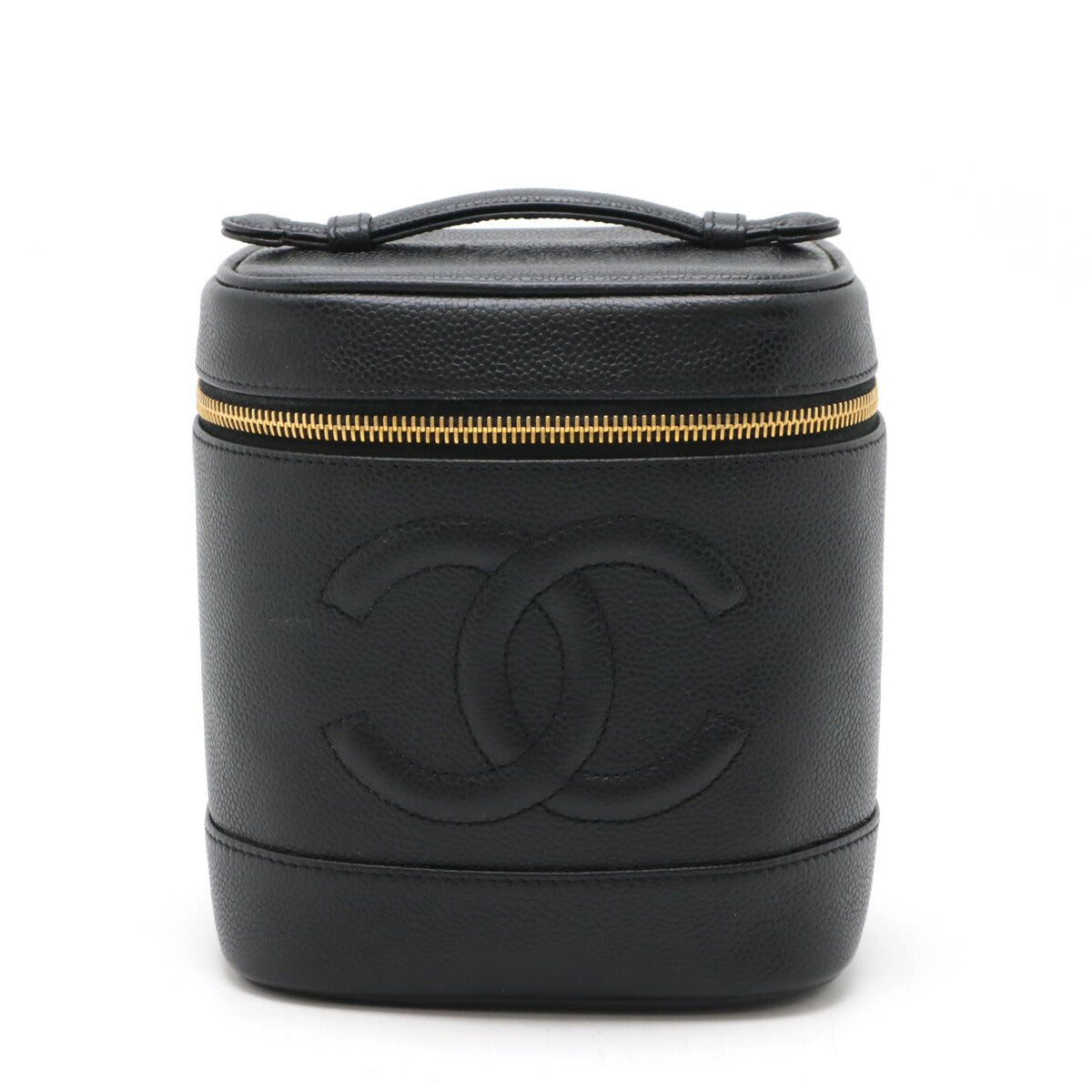 Chanel Caviar Vanity Bag Black Leather