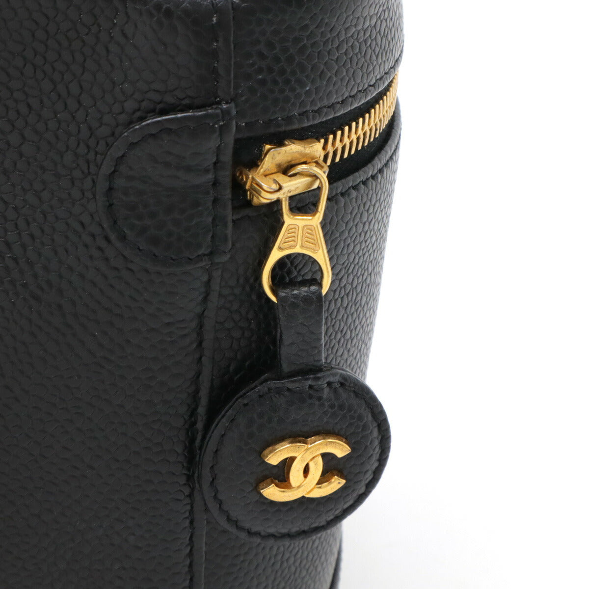 Chanel Caviar Vanity Bag Black Leather