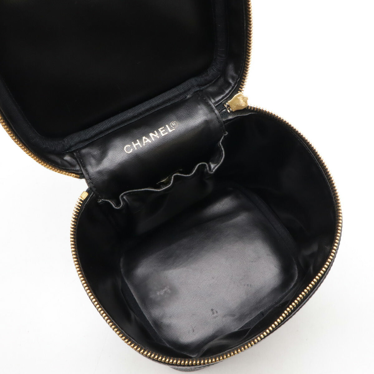 Chanel Caviar Vanity Bag Black Leather