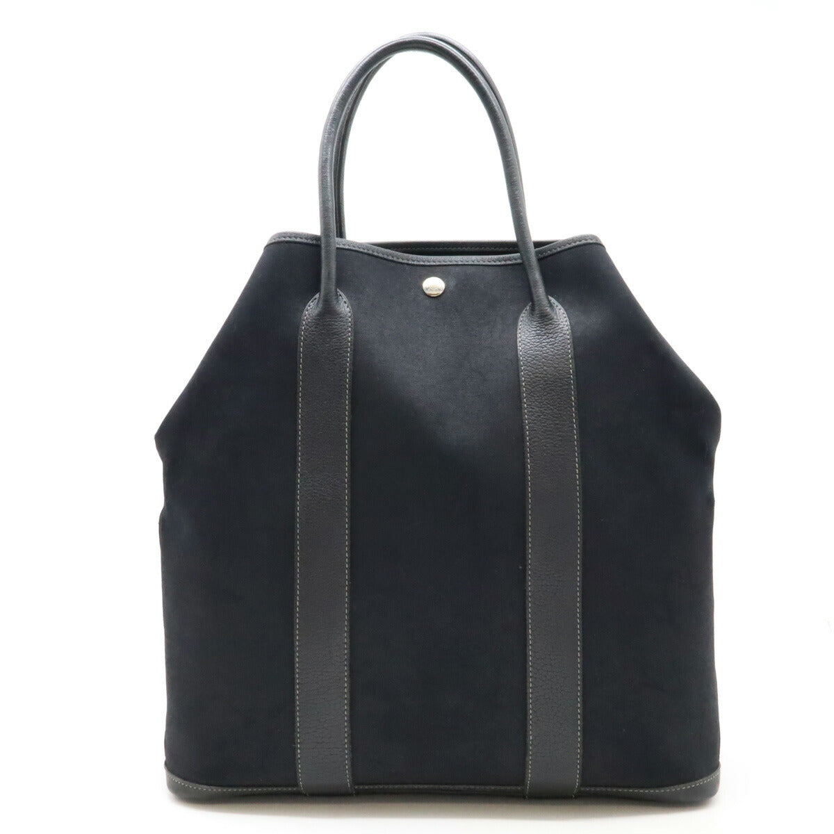 Hermes Garden File MM Black Leather Tote Bag