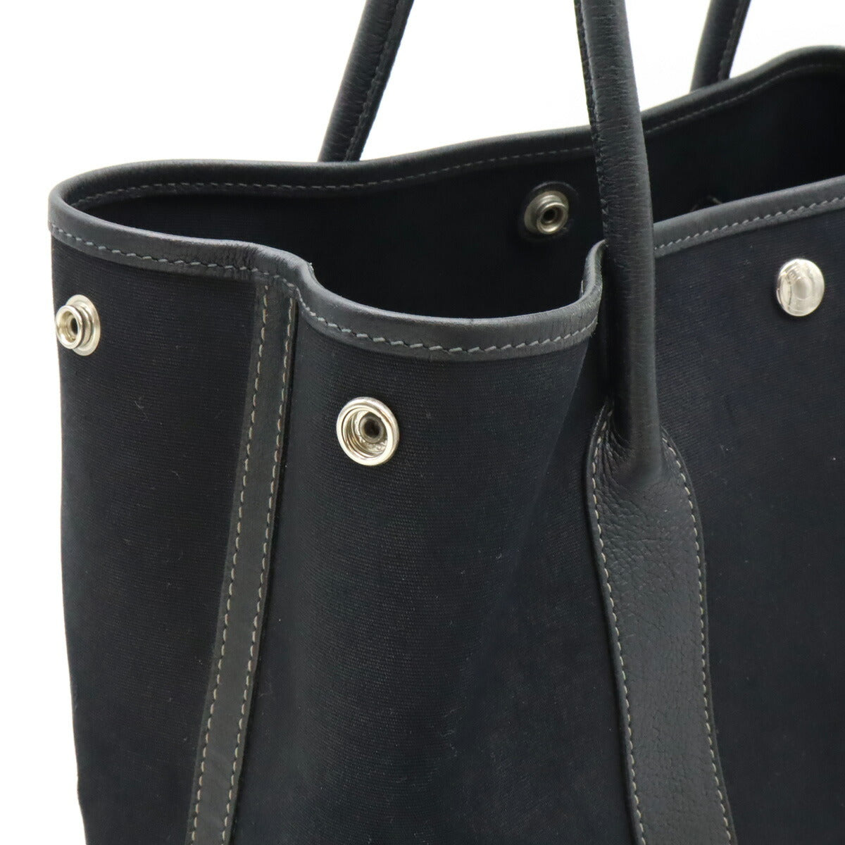 Hermes Garden File MM Black Leather Tote Bag