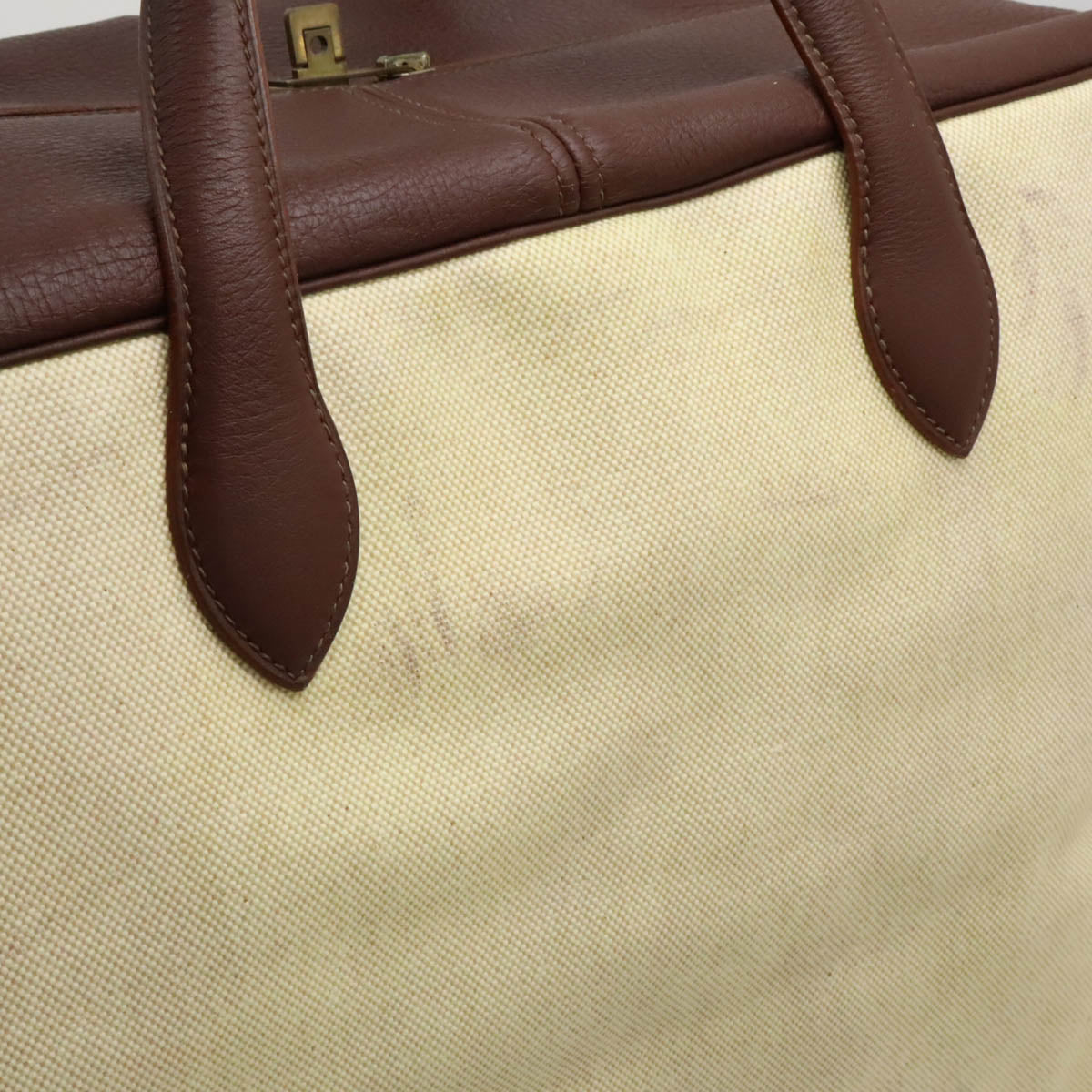 Hermes Victoria 50 Boston Bag Beige Brown