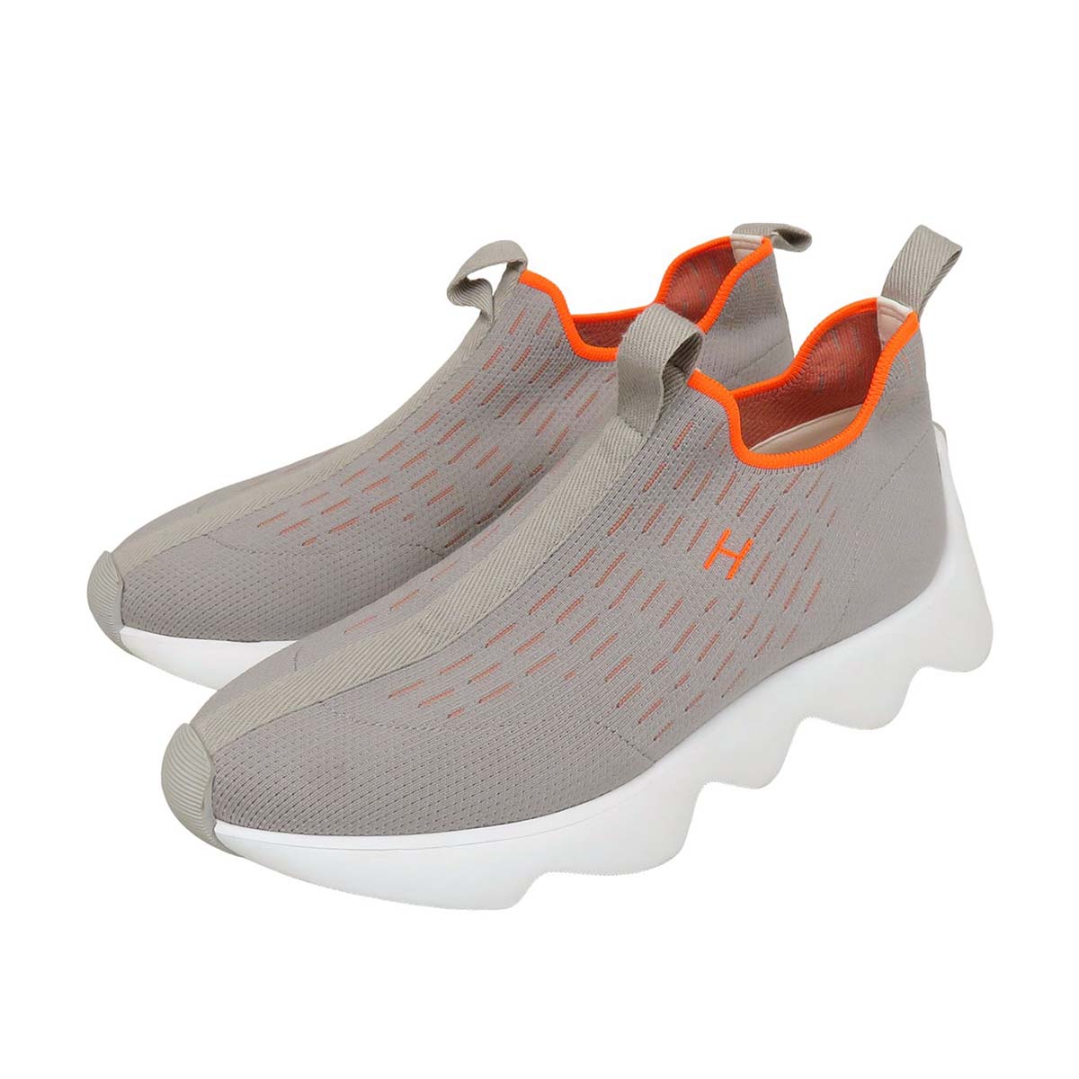 Hermes Sneakers Grey Orange