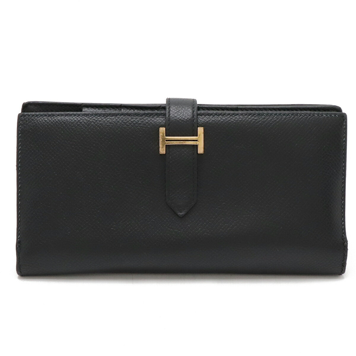 Hermes Bearn Souffle Long Wallet Black Leather