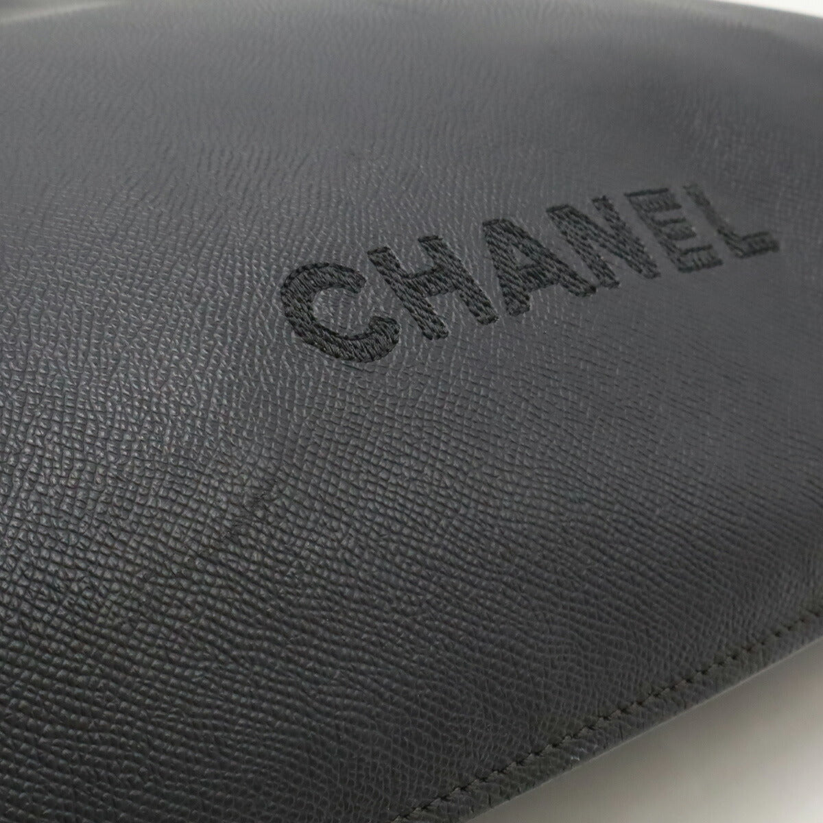 Chanel Leather Logo Tote Bag Black