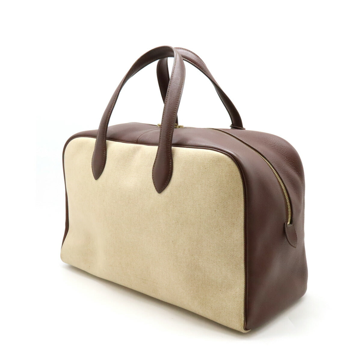 Hermes Victoria 43 Boston Bag Beige Brown