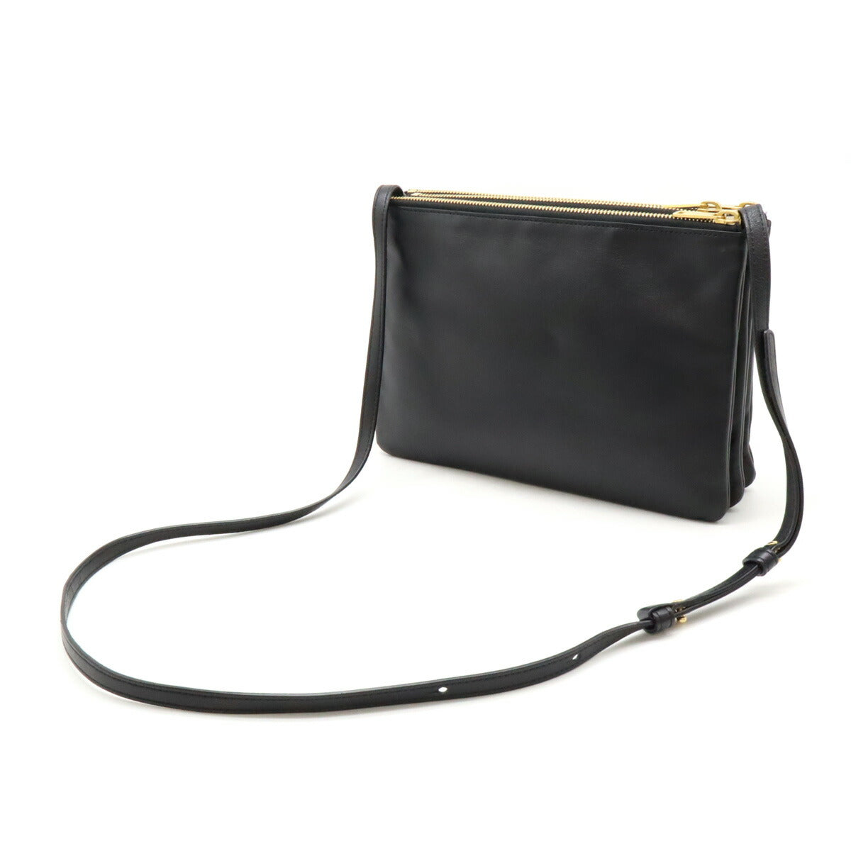 Celine Trio Large Lambskin Shoulder Bag Black