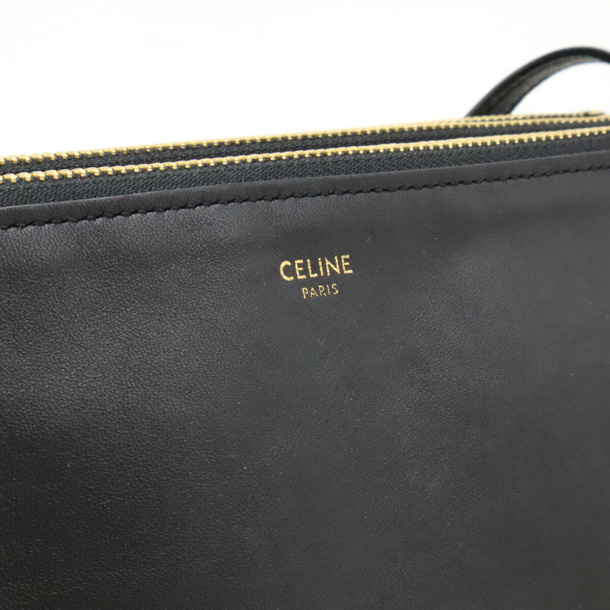 Celine Trio Large Lambskin Shoulder Bag Black