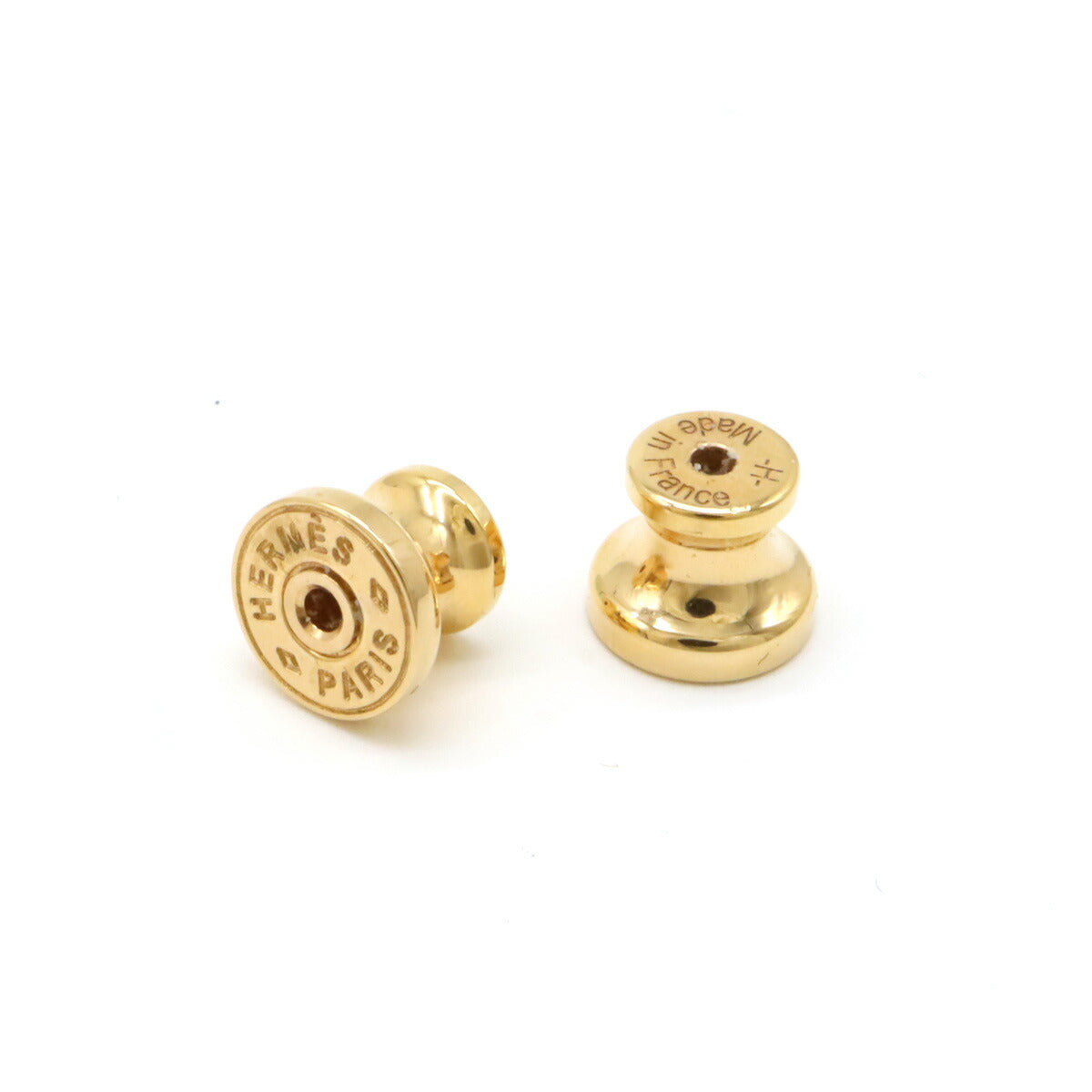 Hermes Mini Pop Ash Earrings Gold Plated Black