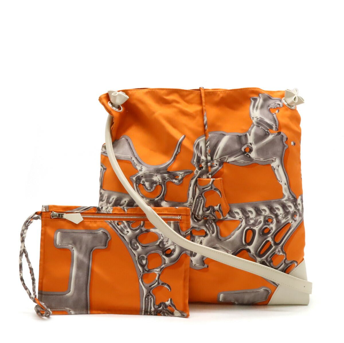 Hermes Silky City PM Silk Leather Shoulder Bag