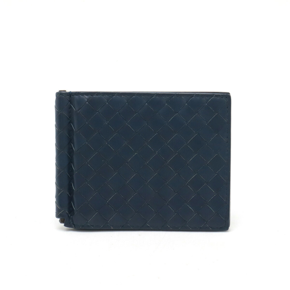 Bottega Veneta Leather Intrecciato Money Clip Wallet