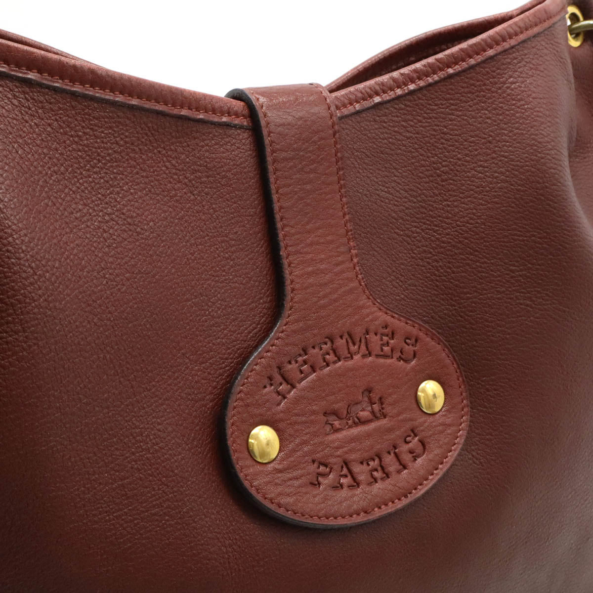 Hermes Rodeo Leather Shoulder Bag Bordeaux