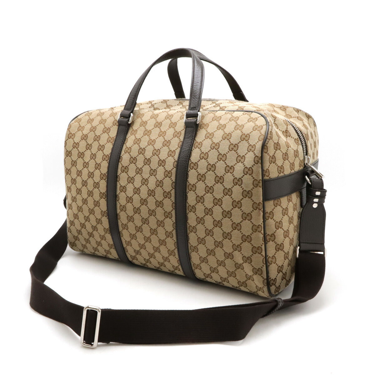 Gucci GG Canvas Boston Bag 2WAY Leather