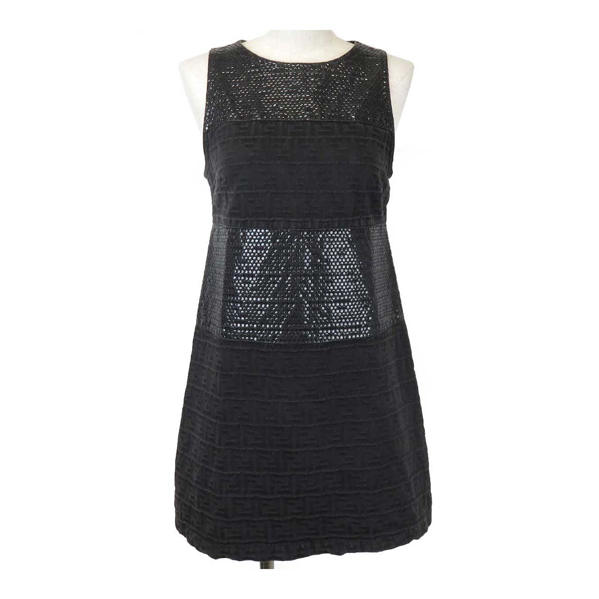 Fendi Sleeveless Dress Charcoal Gray