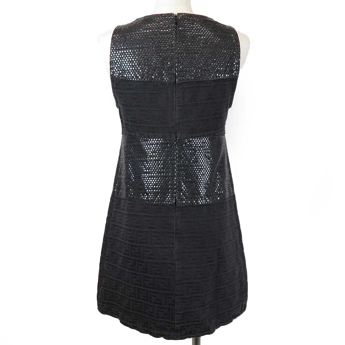 Fendi Sleeveless Dress Charcoal Gray