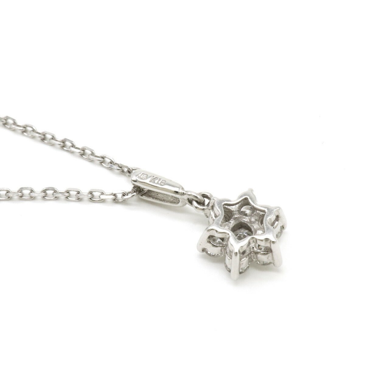 Mikimoto Diamond Flower Necklace Pendant K18WG