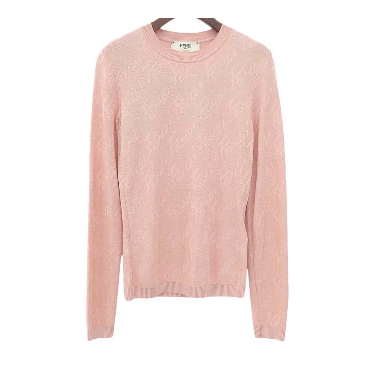 Fendi Pink Long Sleeve Knit Sweater