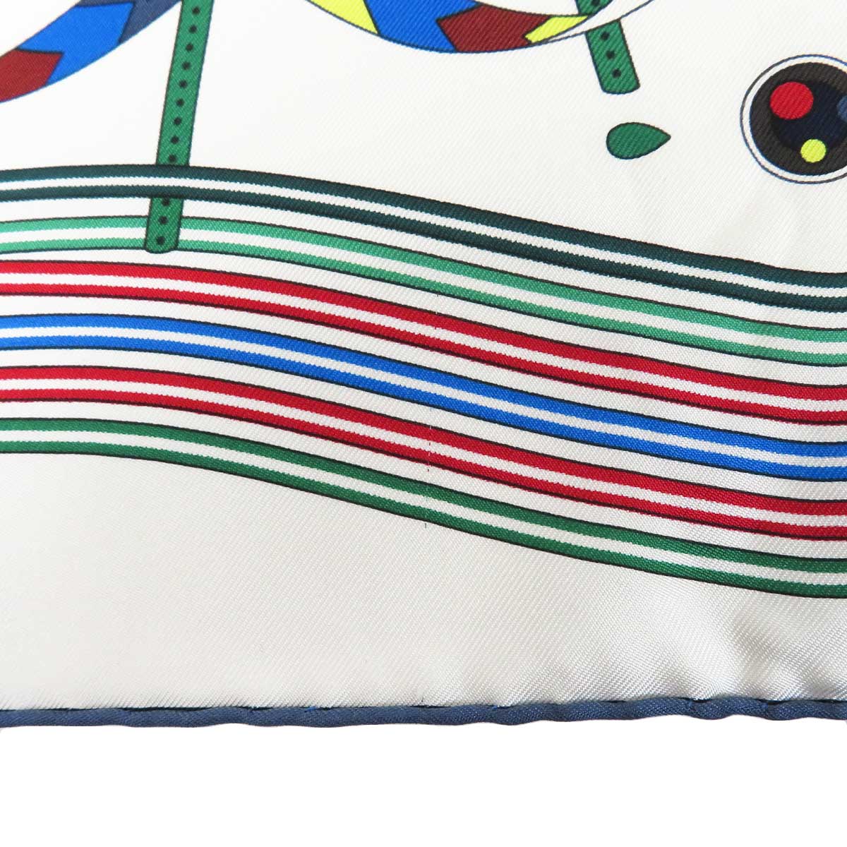 Hermes Silk Scarf White Multicolor