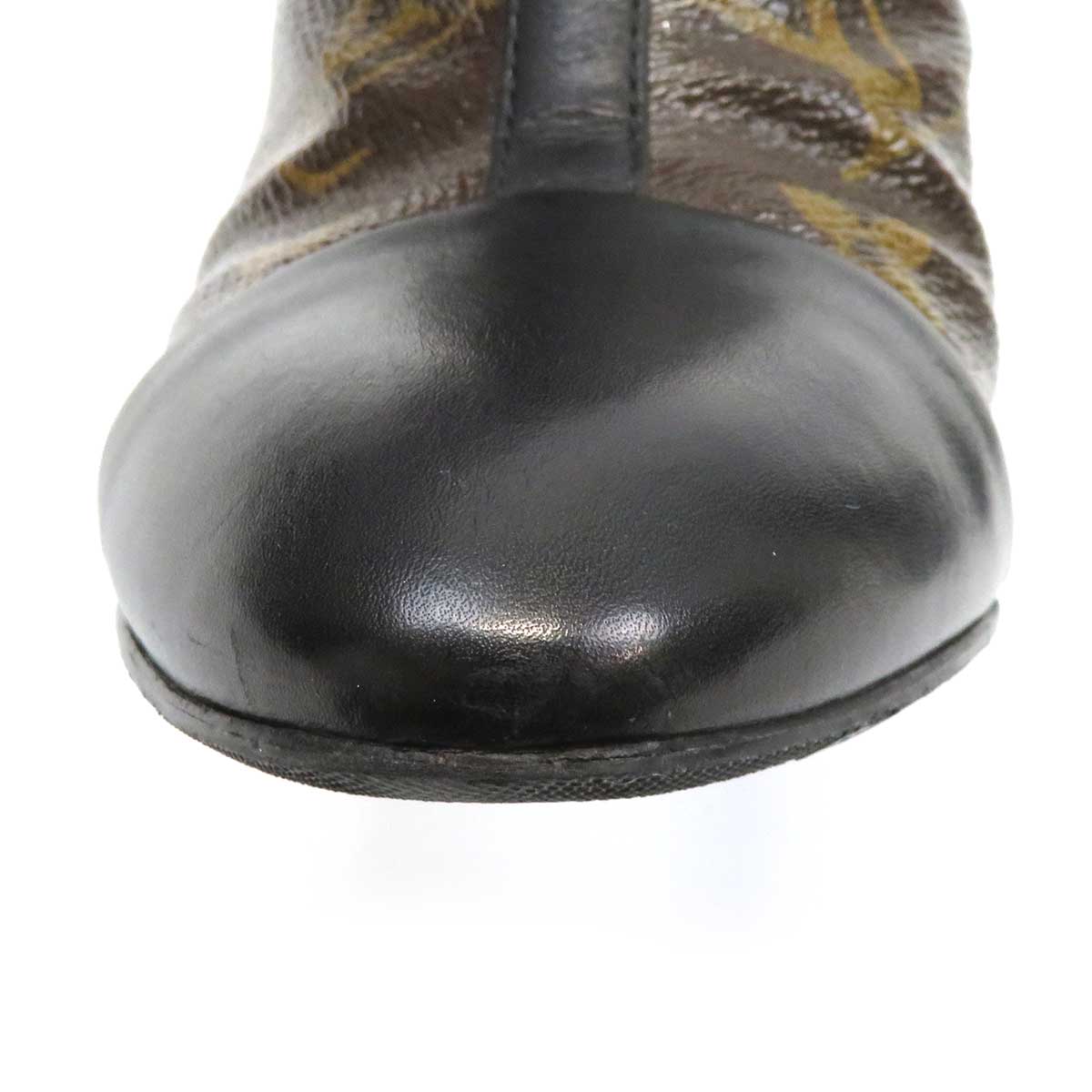 Louis Vuitton Leather Monogram Short Boots