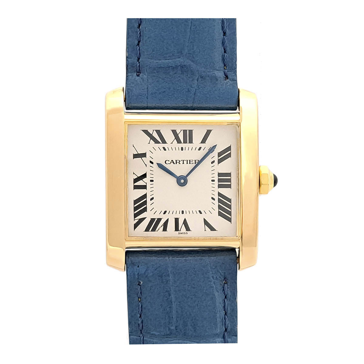 Cartier YG Leather Quartz Tank Francaise Watch