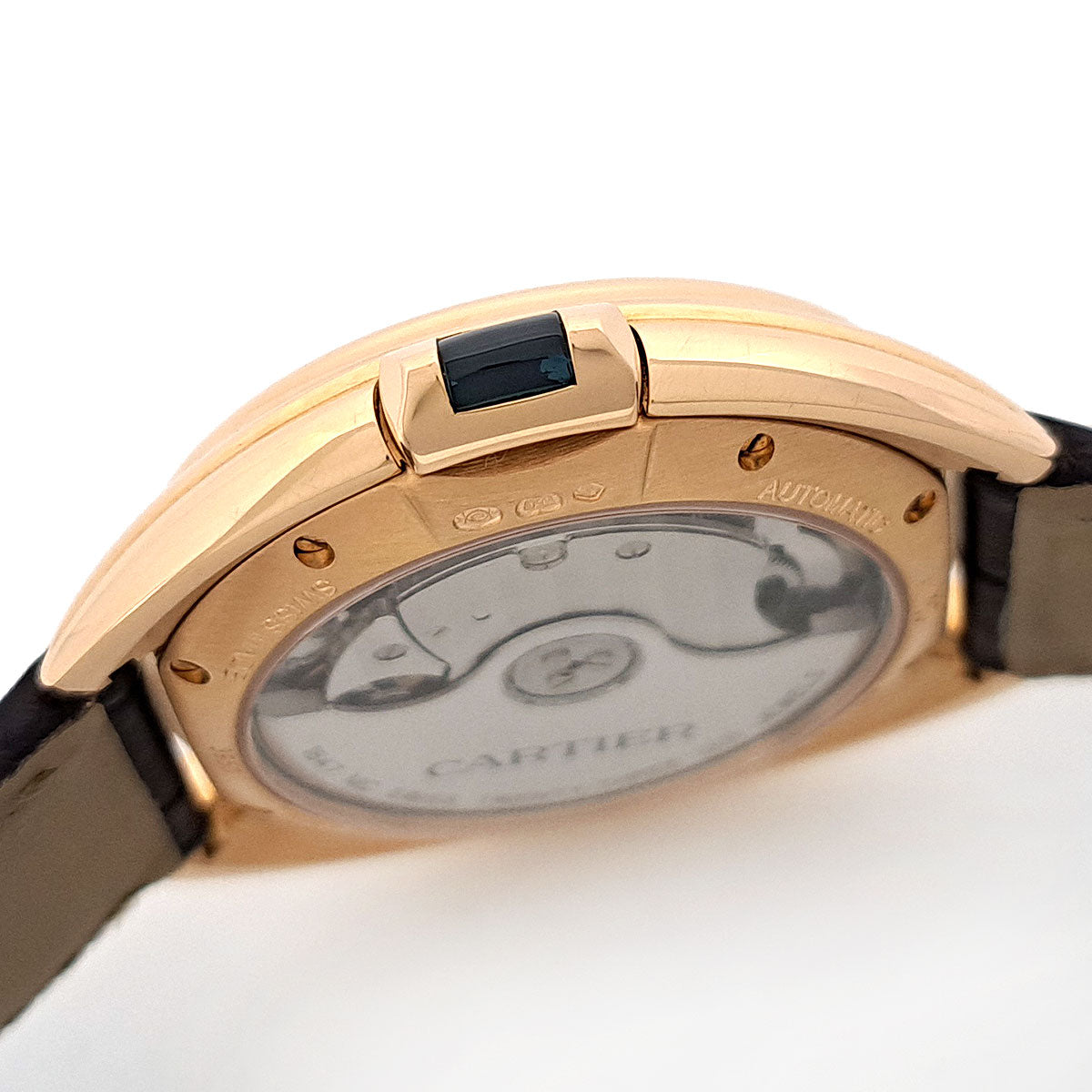 Cartier Pink Gold Leather Automatic Watch WGCL0013