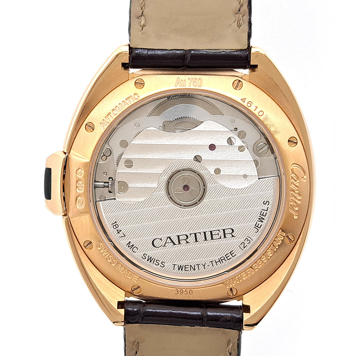 Cartier Pink Gold Leather Automatic Watch WGCL0013