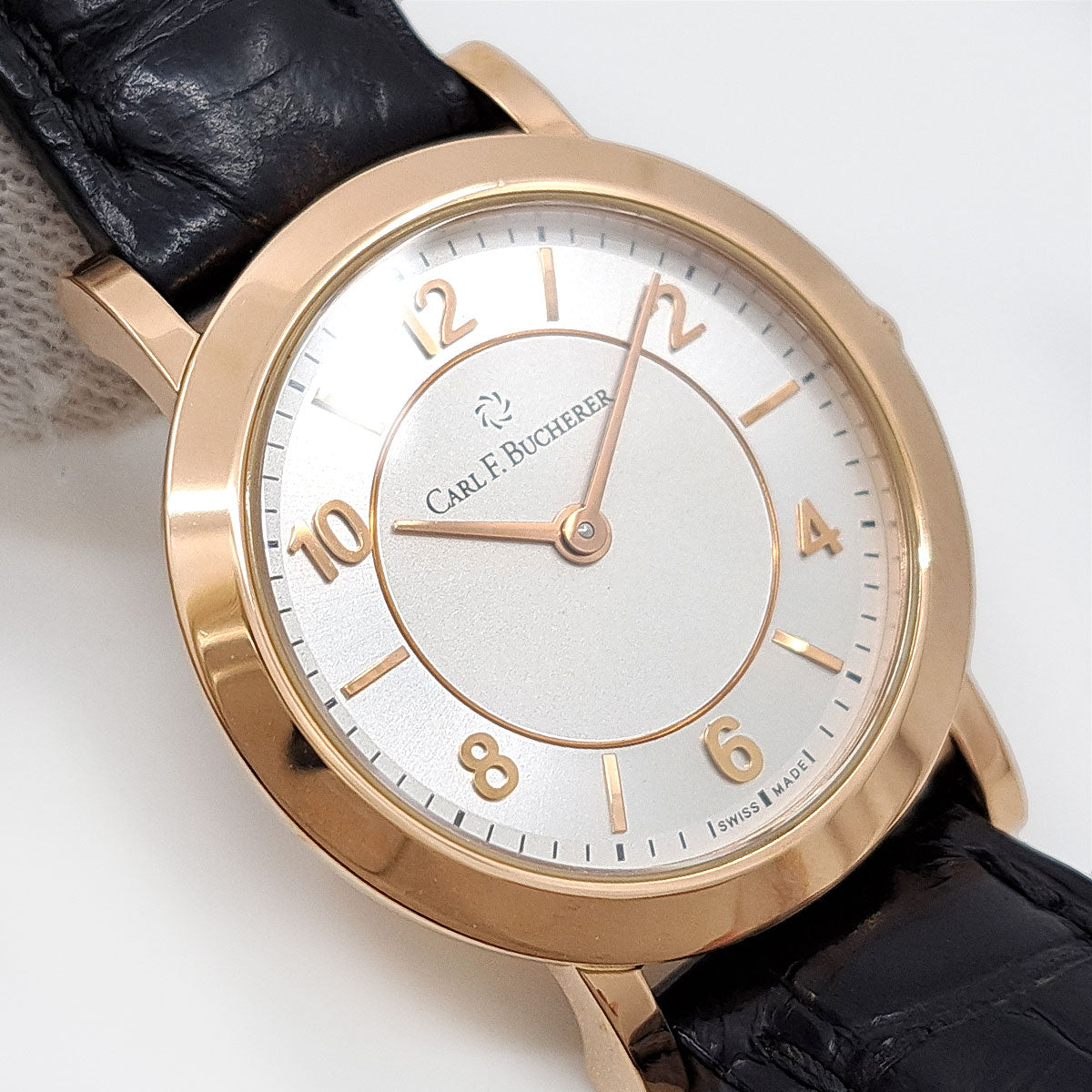 Pink Gold Leather Quartz Watch 00.10308.03.16.01