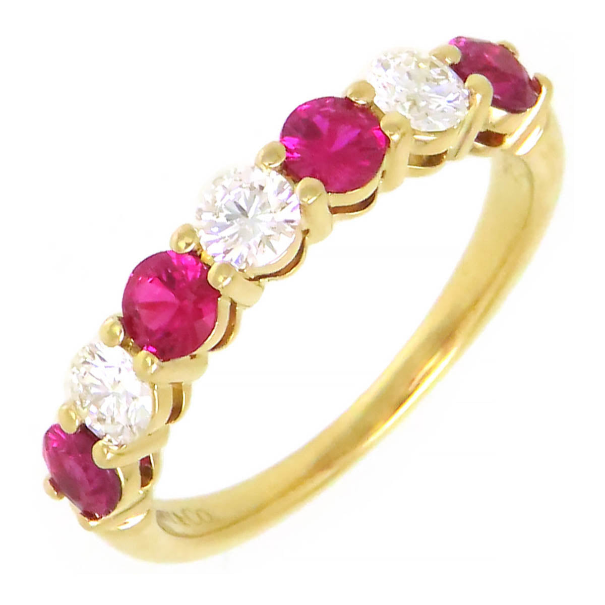 Tiffany & Co K18YG Ruby Diamond Ring